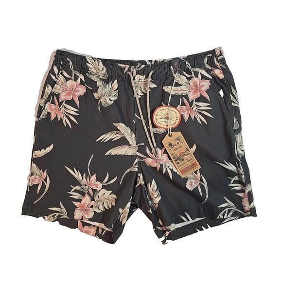 Mens Faherty tropical print drawstring shorts pockets 6.5 inseam Size XL New - Picture 2 of 16